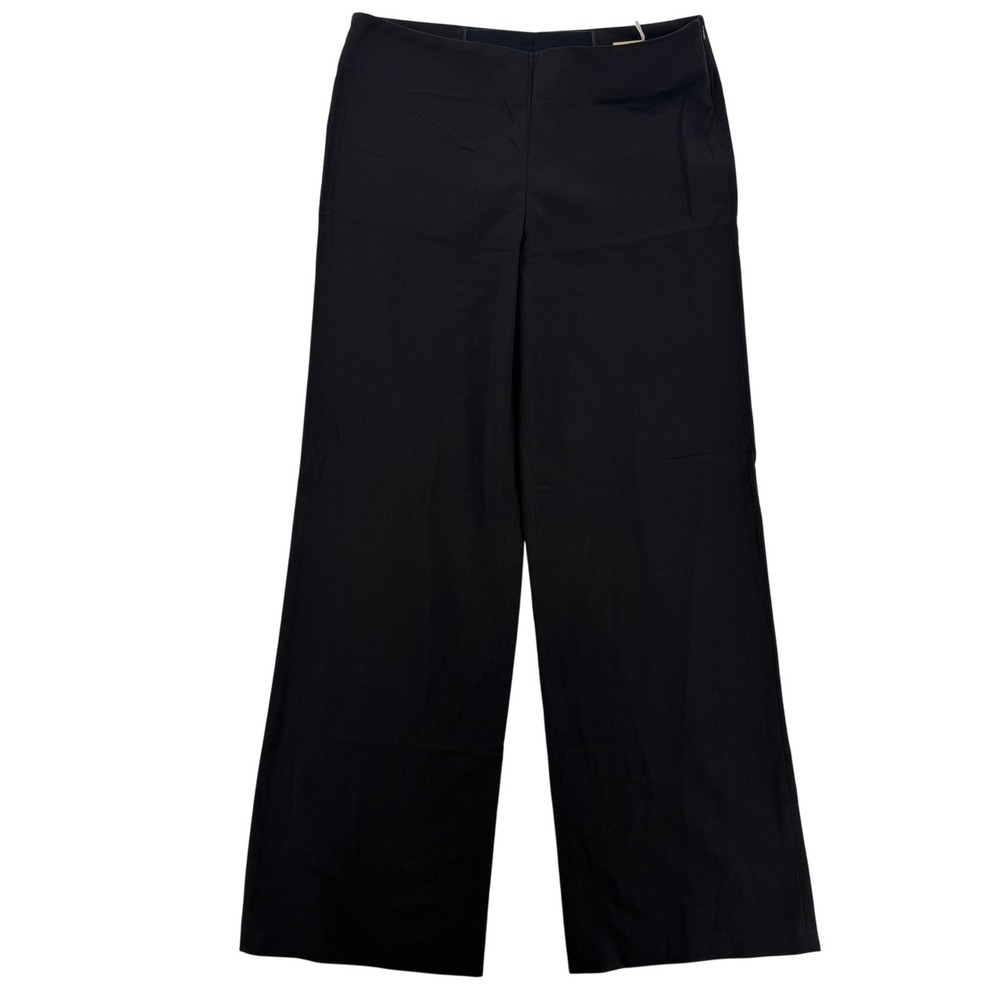 Max Studio Pants Womens 12 Long Black Wide Leg Office Work Flare Stretch New